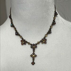 Cookie Lee Vintage-Inspired Necklace with Red and Purple Accents